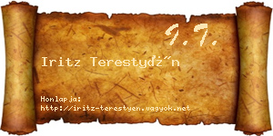 Iritz Terestyén névjegykártya
